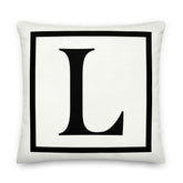 Letter L Border Monogram Decorative Throw Pillow Cushion, Pillow, $ 71.50, A Moment Of Now™